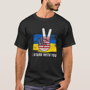 I Stand With Ukraine Support Ukrainian American US T-Shirt