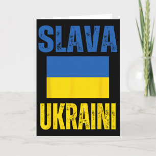 I Stand With Ukraine Support Ukrainian Flag Slava Card