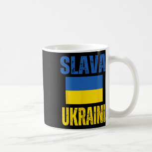 I Stand With Ukraine Support Ukrainian Flag Slava Coffee Mug