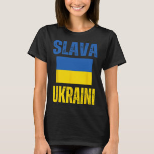 I Stand With Ukraine Support Ukrainian Flag Slava T-Shirt