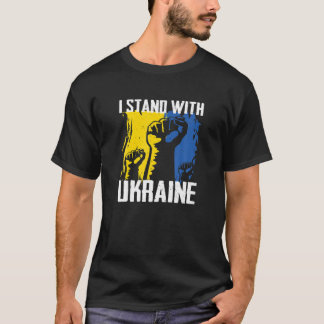 I Stand With Ukraine Support Ukrainian Flag T-Shirt