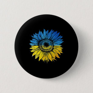 I Stand With Ukraine Support Ukrainian Sunflower U 6 Cm Round Badge