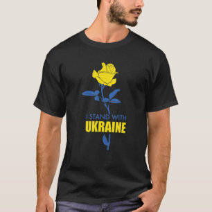 I Stand With Ukraine Support Ukrainians Flag Yello T-Shirt