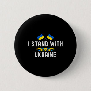 I Stand With Ukraine Supporters Sunflower Ukrainia 6 Cm Round Badge