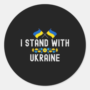 I Stand With Ukraine Supporters Sunflower Ukrainia Classic Round Sticker