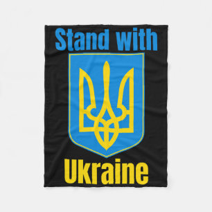 I Stand With Ukraine Tee Shirt I Support Ukrainian Fleece Blanket