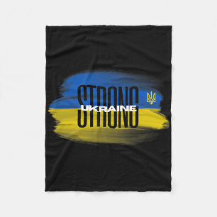 I Stand With Ukraine Tee Ukrainian Strong Fleece Blanket