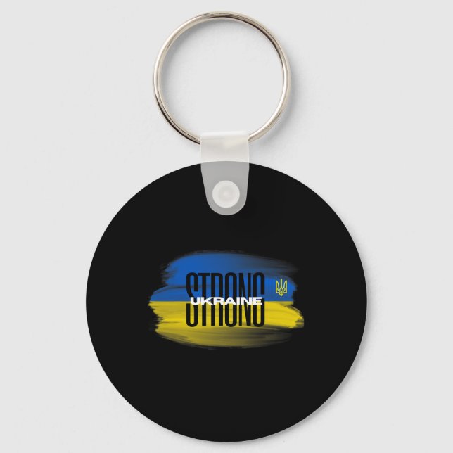 I Stand With Ukraine Tee Ukrainian Strong  Key Ring (Front)