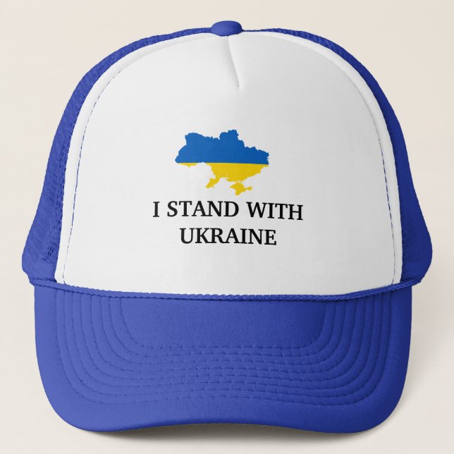 I Stand With Ukraine  Trucker Hat (Front)