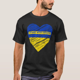 I STAND WITH UKRAINE Ukraina Flag Heart T-Shirt