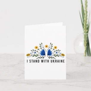 I Stand With Ukraine Ukraine Flag Sunflower Vintag Card