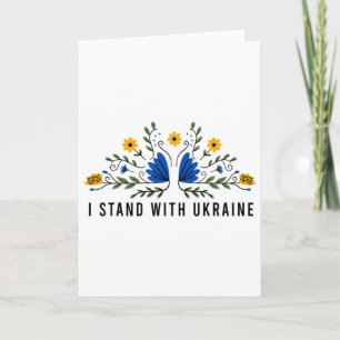 I Stand With Ukraine Ukraine Flag Sunflower Vintag Card