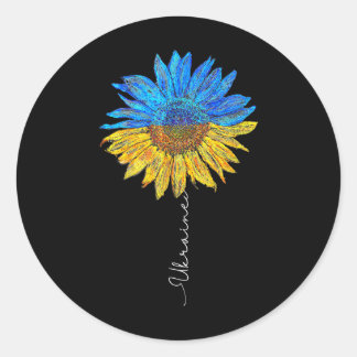 I Stand With Ukraine Ukraine Flag Sunflower Vintag Classic Round Sticker