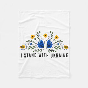 I Stand With Ukraine Ukraine Flag Sunflower Vintag Fleece Blanket