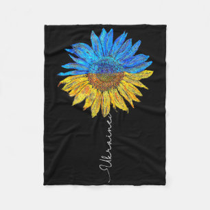 I Stand With Ukraine Ukraine Flag Sunflower Vintag Fleece Blanket