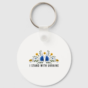 I Stand With Ukraine Ukraine Flag Sunflower Vintag Key Ring