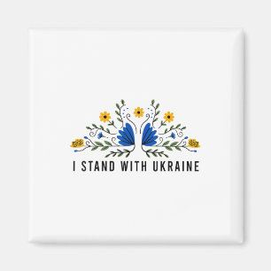 I Stand With Ukraine Ukraine Flag Sunflower Vintag Magnet