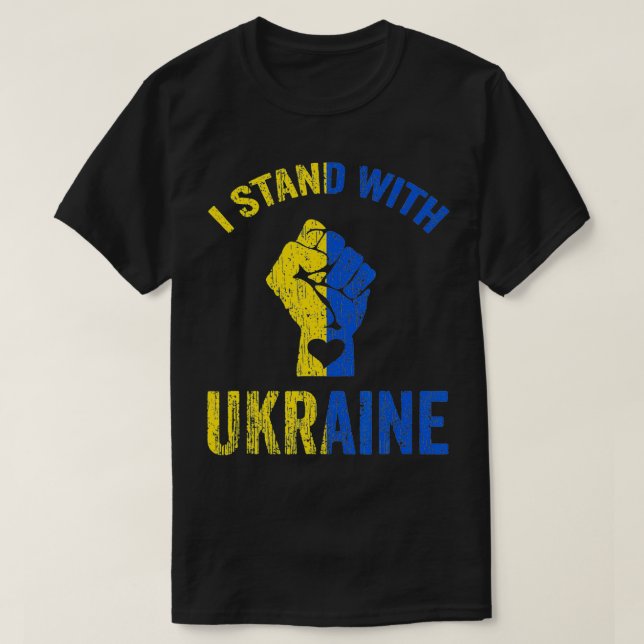 I Stand with Ukraine, Ukraine Flag, Ukrainian Love T-Shirt (Design Front)