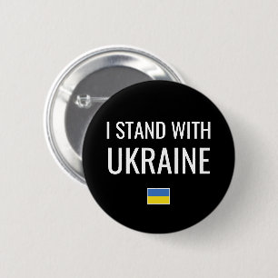 I Stand With Ukraine Ukraine National Flag 6 Cm Round Badge
