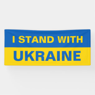 I Stand with Ukraine Ukrainian Flag Banner