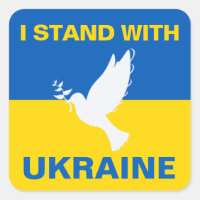 I Stand with Ukraine Ukrainian Flag Dove Peace