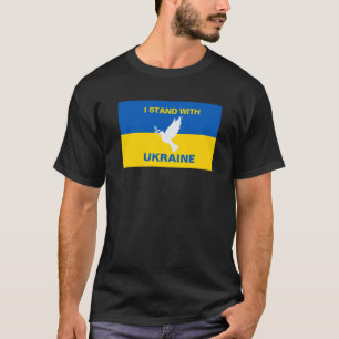 I Stand with Ukraine Ukrainian Flag Dove Peace T-Shirt