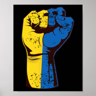 I Stand With Ukraine Ukrainian Flag Fist Ukraine  Poster