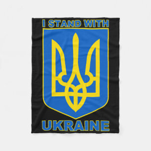 I Stand With Ukraine Ukrainian Flag  Fleece Blanket