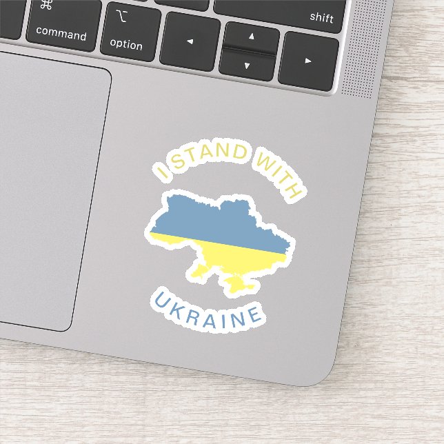 I Stand with Ukraine Ukrainian Flag Map Support (Detail)