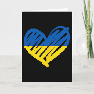 I Stand With Ukraine Ukrainian Flag Peace Heart Card