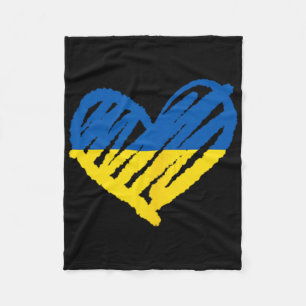 I Stand With Ukraine Ukrainian Flag Peace Heart Fleece Blanket