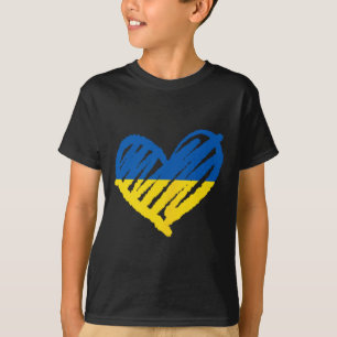 I Stand With Ukraine Ukrainian Flag Peace Heart T-Shirt