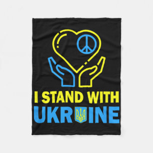 I Stand With Ukraine Ukrainian Flag Shirts Ukraine Fleece Blanket