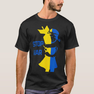 I Stand With Ukraine Ukrainian Flag Support, Stop  T-Shirt