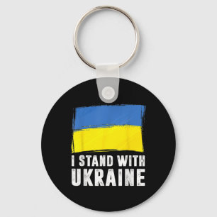 I Stand With Ukraine Ukrainian Flag Supporting Ukr Key Ring