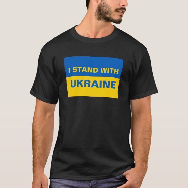 I Stand with Ukraine Ukrainian Flag T-Shirt (Front)