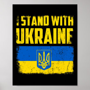 I Stand With Ukraine Ukrainian Flag Vintage Poster