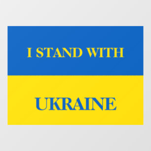 I stand with Ukraine. Ukrainian flag.  Window Clin Cling