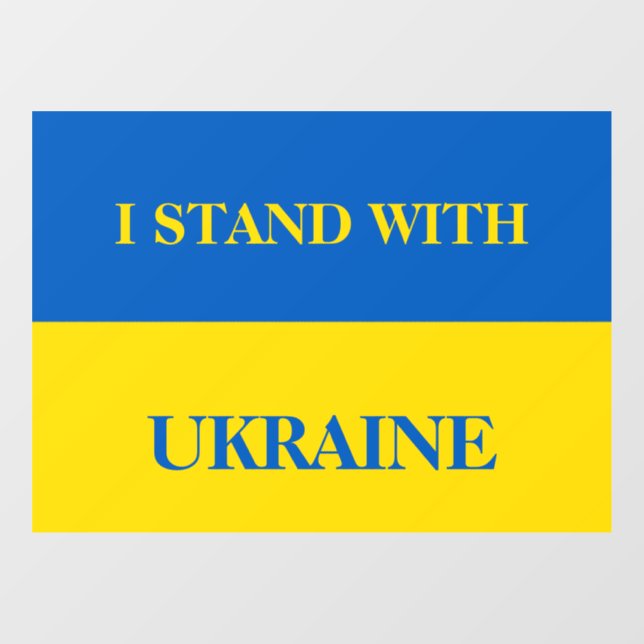 I stand with Ukraine. Ukrainian flag. Window Cling (Sheet)