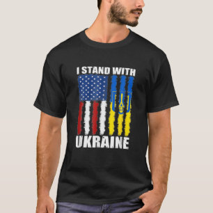 I Stand With Ukraine Ukrainian Lover Support Ameri T-Shirt