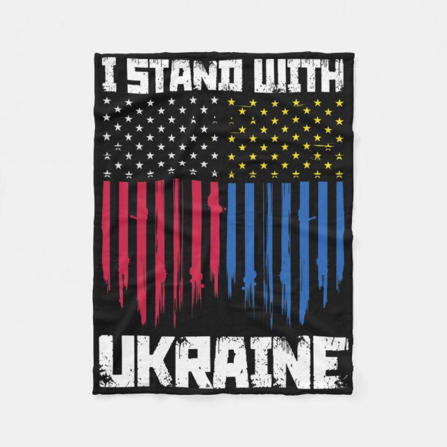 I Stand With Ukraine Ukrainian Pride 2  Fleece Blanket (Front)
