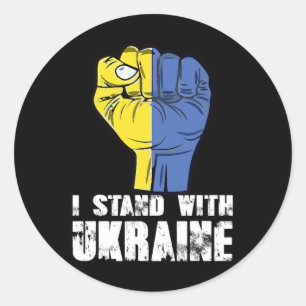 I Stand With Ukraine Ukrainian Pride 4 Classic Round Sticker