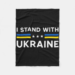 I Stand With Ukraine Ukrainian Pride Fleece Blanket