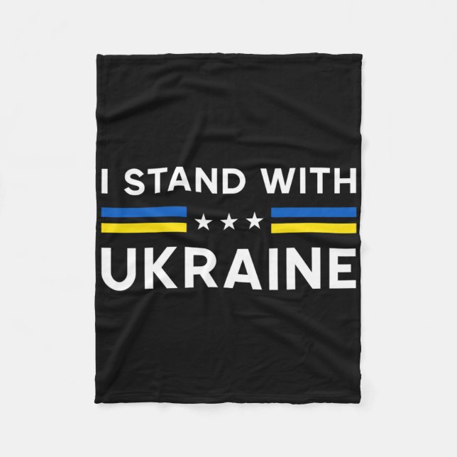 I Stand With Ukraine Ukrainian Pride  Fleece Blanket (Front)