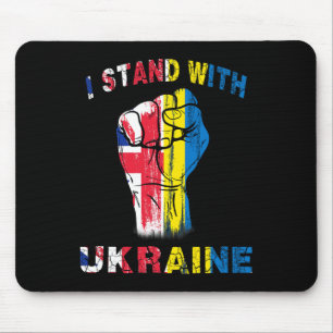 I Stand With Ukraine United Kingdom Uk Flag Mouse Mat