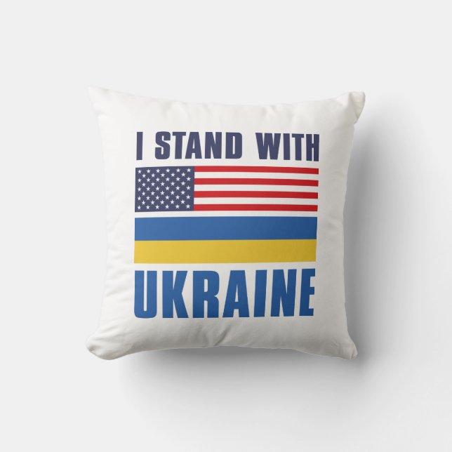 I Stand With Ukraine USA Cushion (Front)