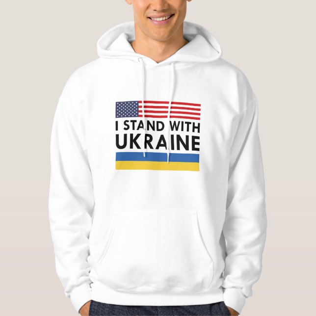 I Stand With Ukraine USA Hoodie (Front)