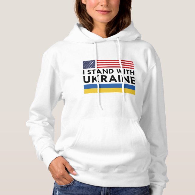 I Stand With Ukraine USA Hoodie (Front)