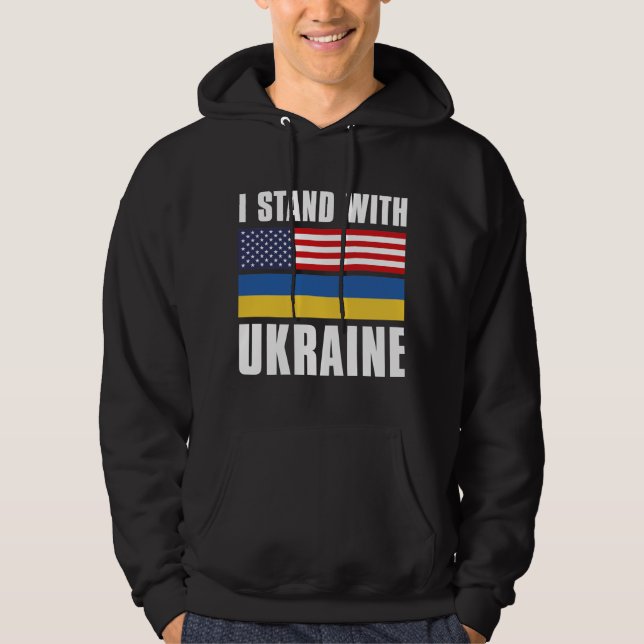 I Stand With Ukraine USA Hoodie (Front)