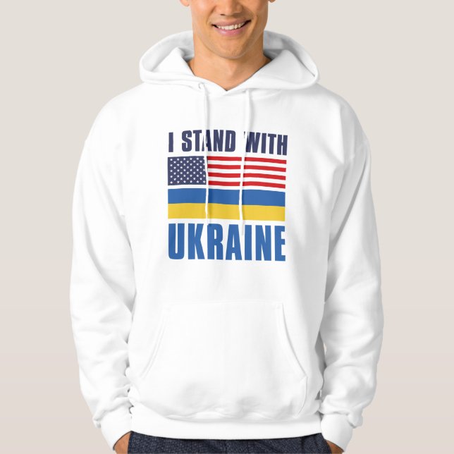 I Stand With Ukraine USA Hoodie (Front)